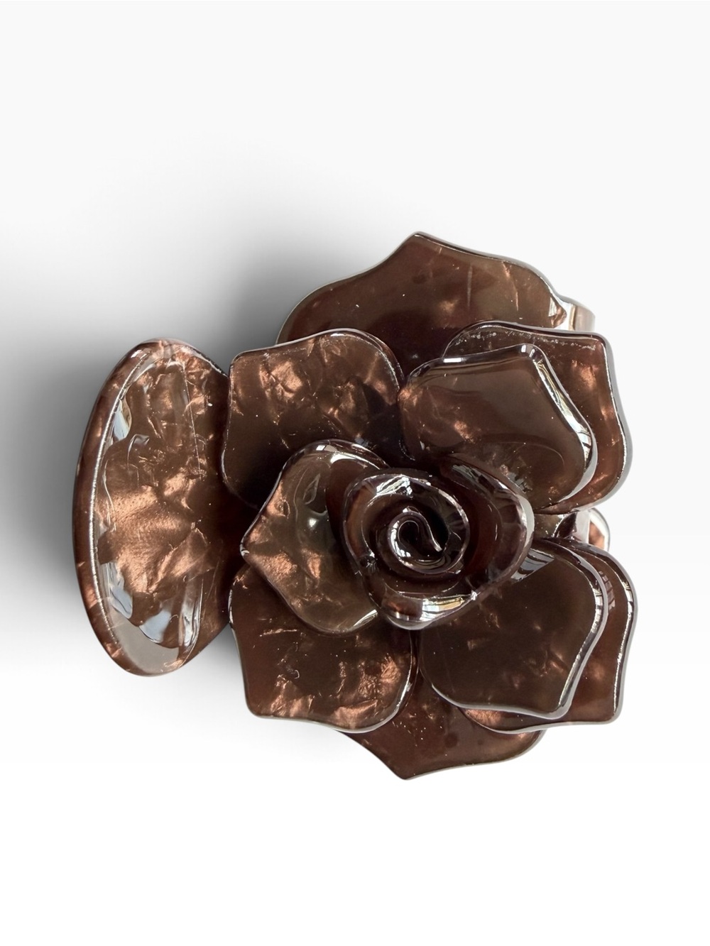 Shades of Brown Acrylic Flower Hair Clip New